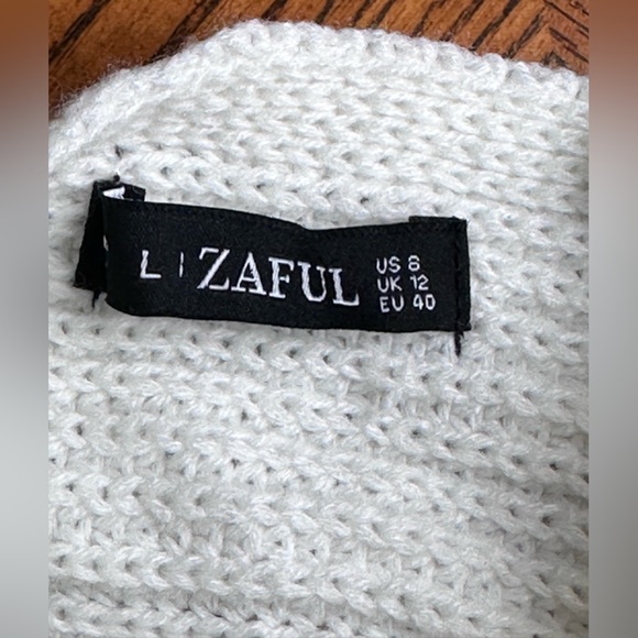 ZAFUL Women's Cold Shoulder Sweater Twist Knot Backless V Neck Sz M - Picture 2 of 5